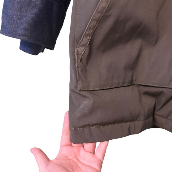 Gap Parka Jacket Mens XLarge Olive Blue Colorblock Elbow Patch Puffer Button Zip - Picture 5 of 7